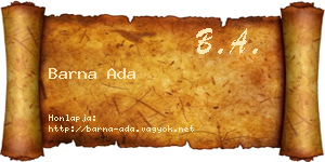 Barna Ada névjegykártya